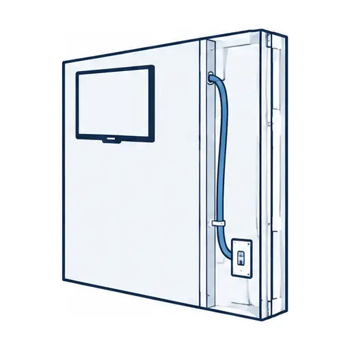 Schematic: a cable hidden inside the wall