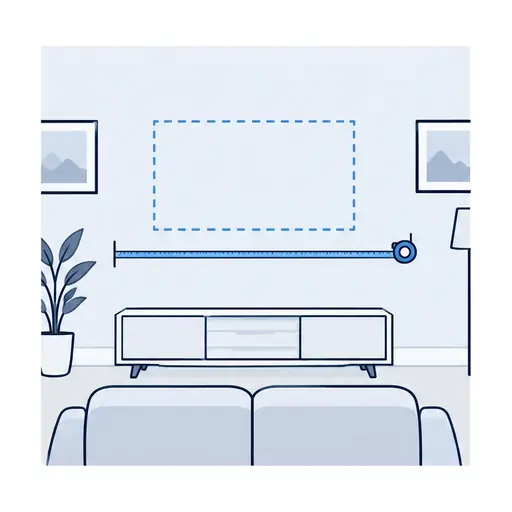 Illustration: step 1 — TV, wall and room